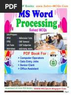 MS Word Processing Solved MCQs PDF Book