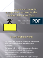 Simple Accommodations For Exceptional Learners The General Education