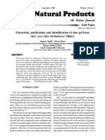 Extraction Purification and Identification of Aloe Gel From Aloe Vera Aloe Barbadensis Miller