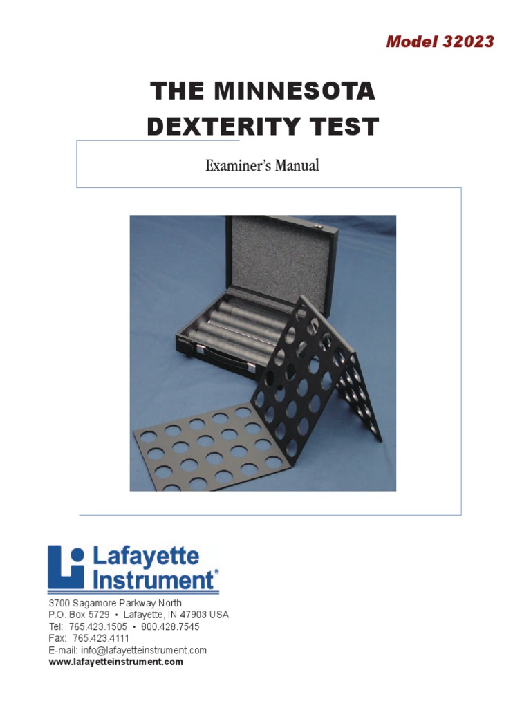 Minnesota Manual Dexterity Test Manual PDF PDF Standard Deviation