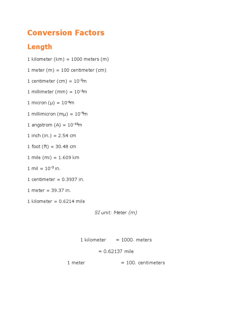 Comprehensive Measurement Conversion Guide | PDF