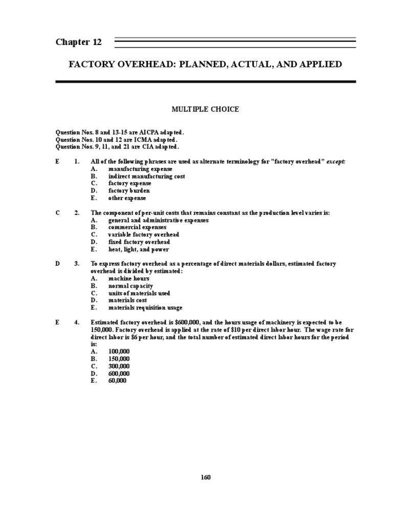 Actual vs Applied Factory Overhead | PDF | Cost Of Goods Sold | Inventory