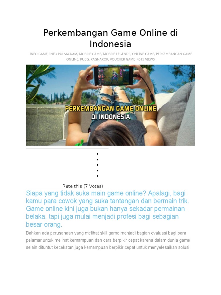 Perkembangan Game Online Di Indonesia | PDF