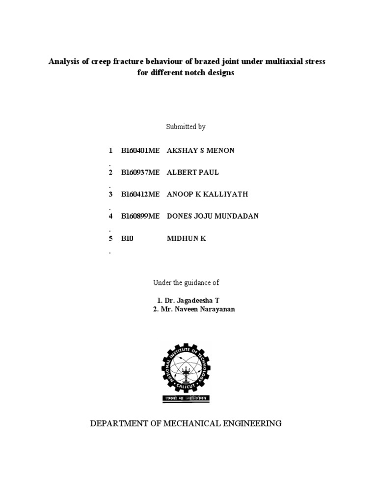 Machine Design - Report | PDF