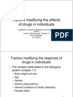 Factors Modifying The Response of Drugs in Individuals