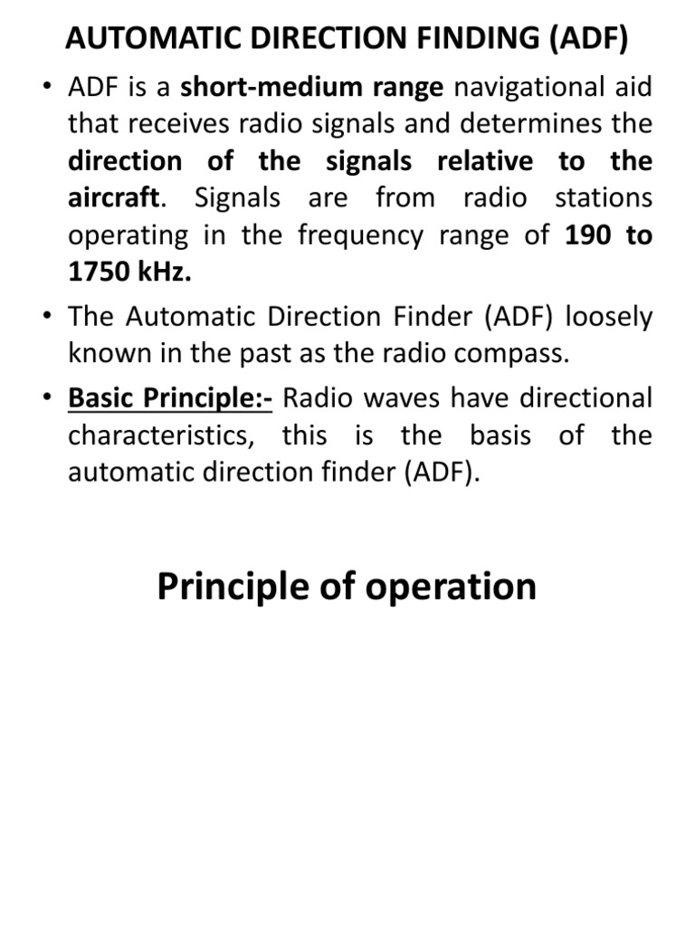 Understanding Automatic Direction Finding (ADF) | PDF | Technology ...