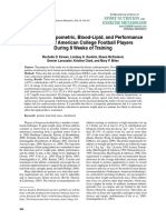 Dietary, anthropometric, blood-lipid, and performance patterns of American college football players during 8 weeks of training