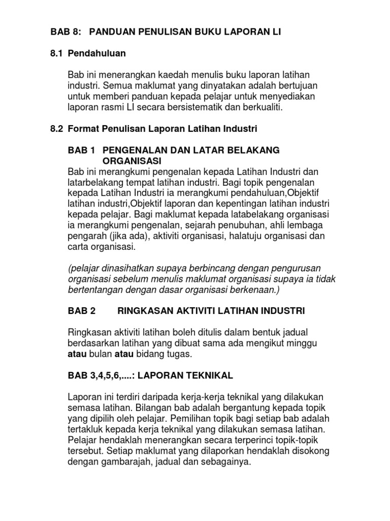 Panduan Menulis Laporan Industri Pdf