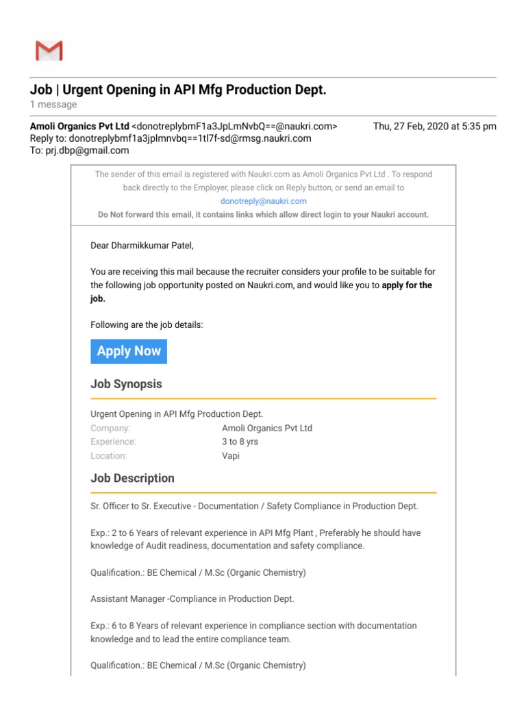 Urgent API Production Jobs - Vapi | PDF | Career & Growth | Business