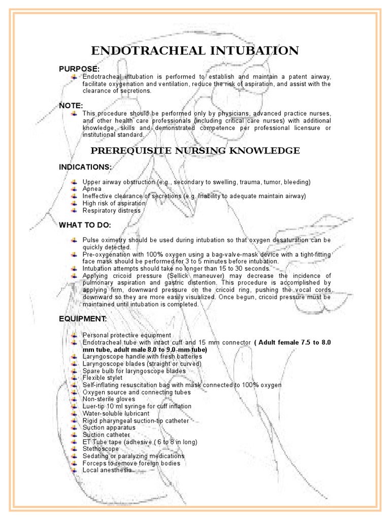 Orotracheal Intubation Procedure Note