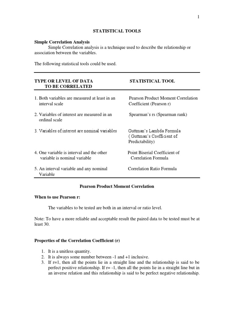 Statistical Tools | PDF