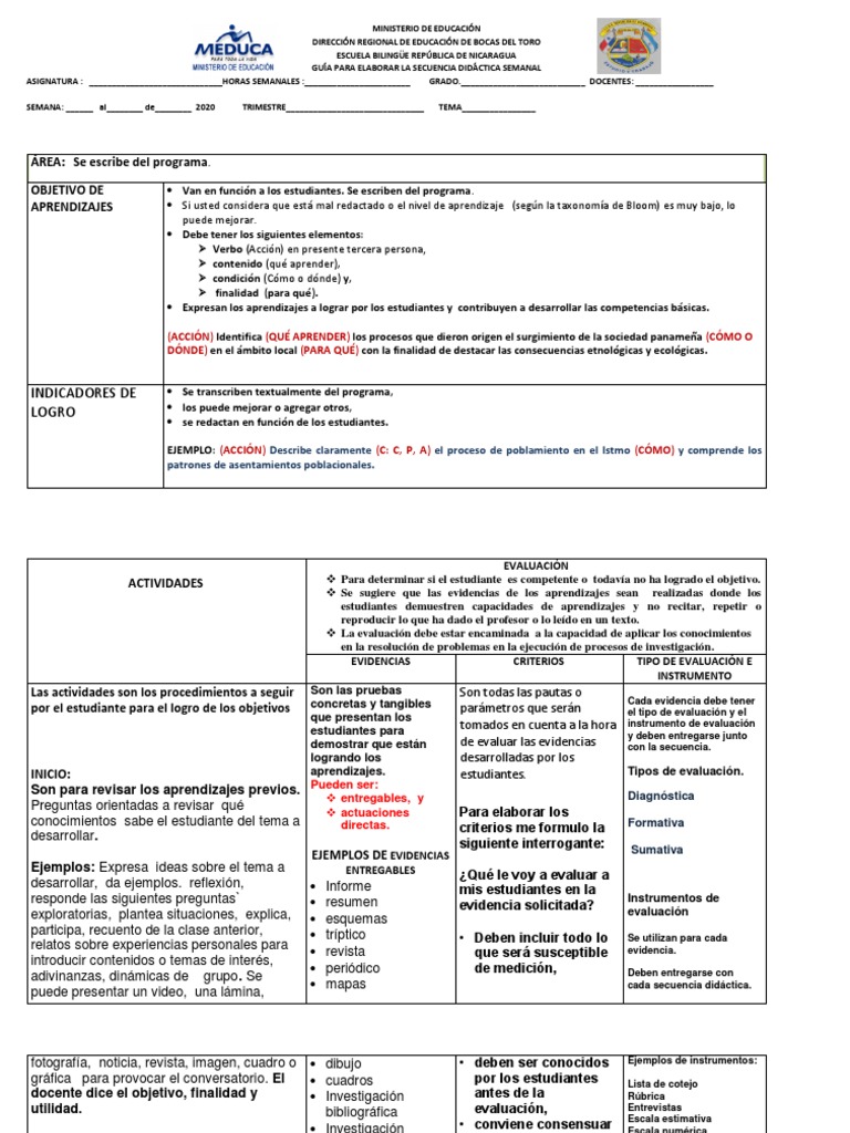 Secuencia Didactica 2020 | PDF