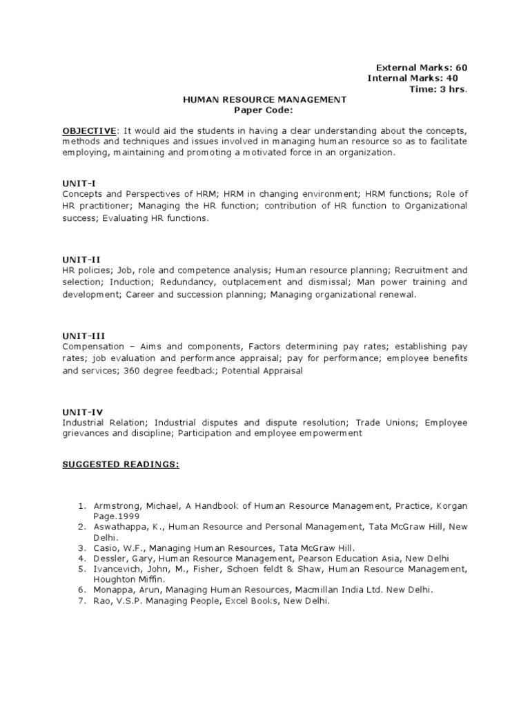 Human Resource Management Overview | PDF | Career & Growth