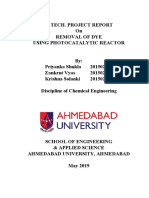 Photocatalytic Reactor for Dye Removal