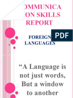 Communica Tion Skills: Foreign Languages