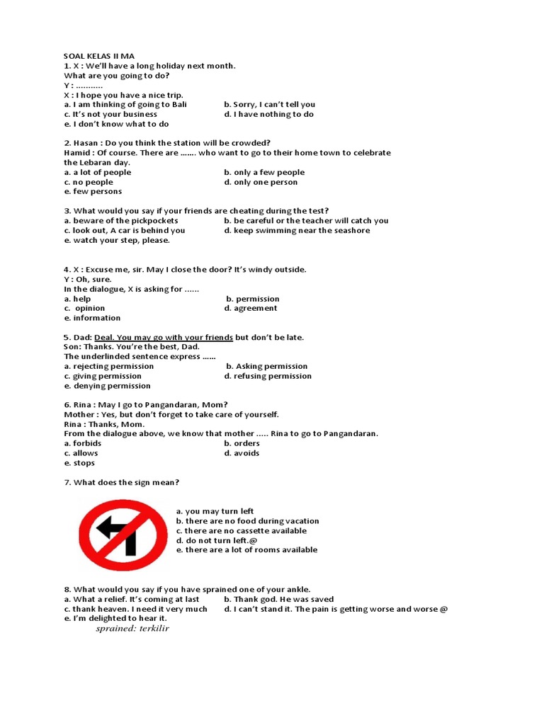 Bahasa Inggris 2 Ma Ganjil 2016 2017 English Language Vocabulary