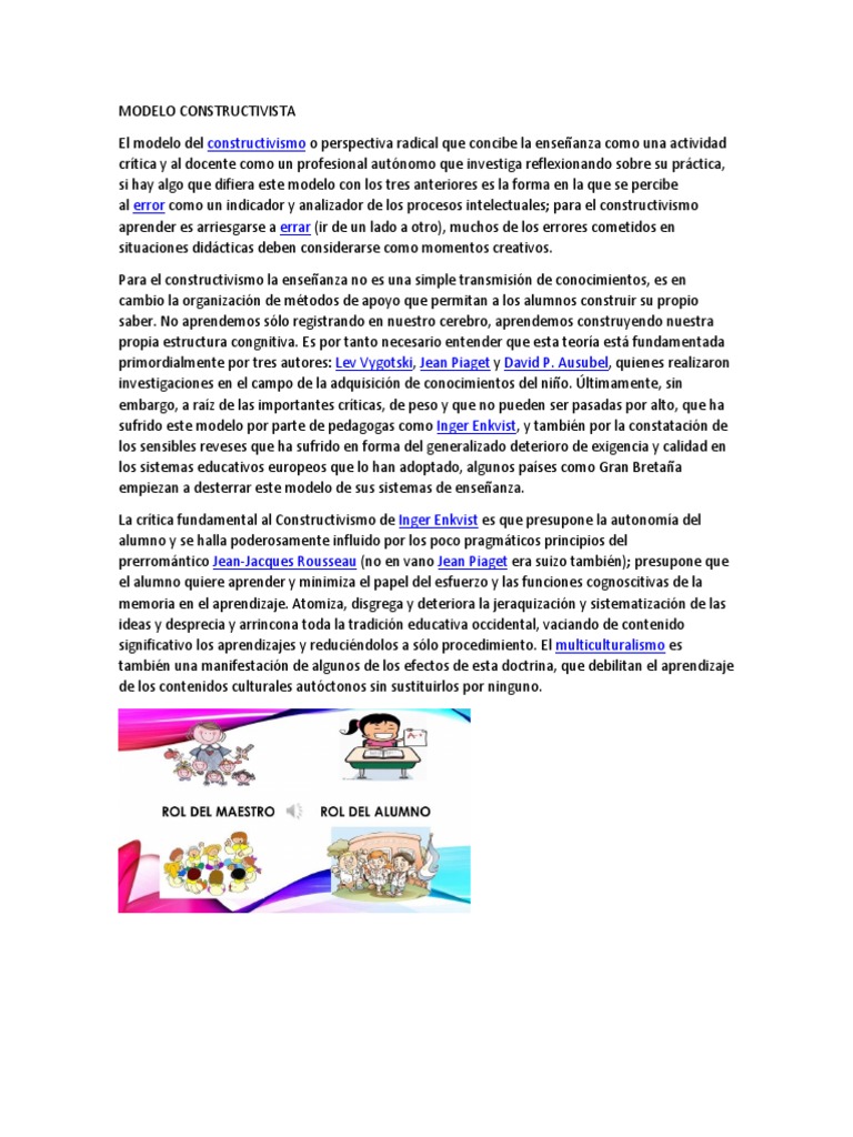 Imágenes del Modelo Constructivista | PDF | Constructivismo (filosofía ...