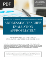 Addressing Teacher Evaluation Appropriately