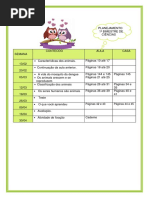 Planejamento semanal de ciências 3 ano