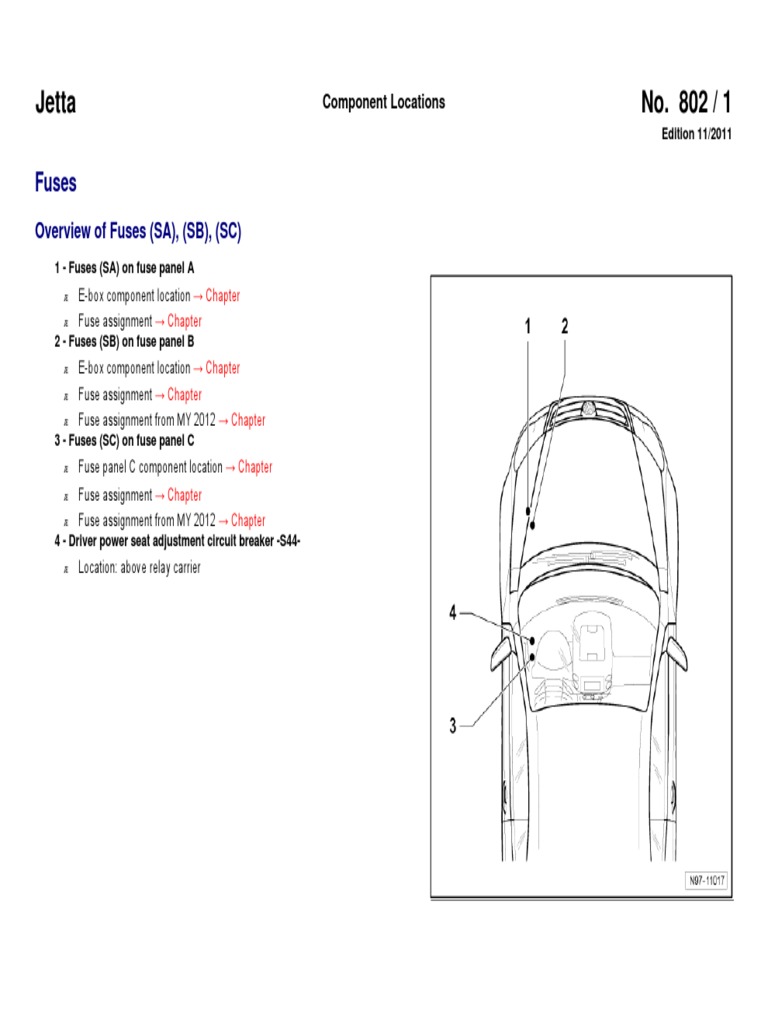 2011 vw jetta fuse box diagram cigarette lighter 2011 VW Jetta Fuse Box Overview | PDF | Headlamp