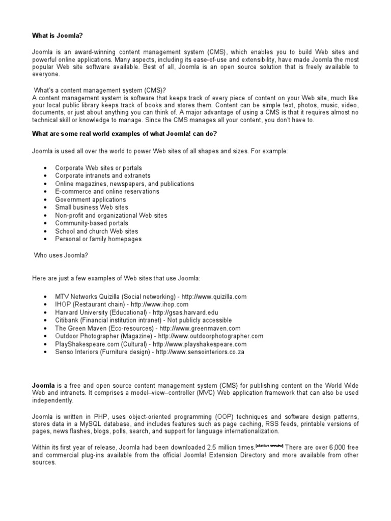 Understanding Joomla: Free CMS Overview | PDF | Joomla | Software