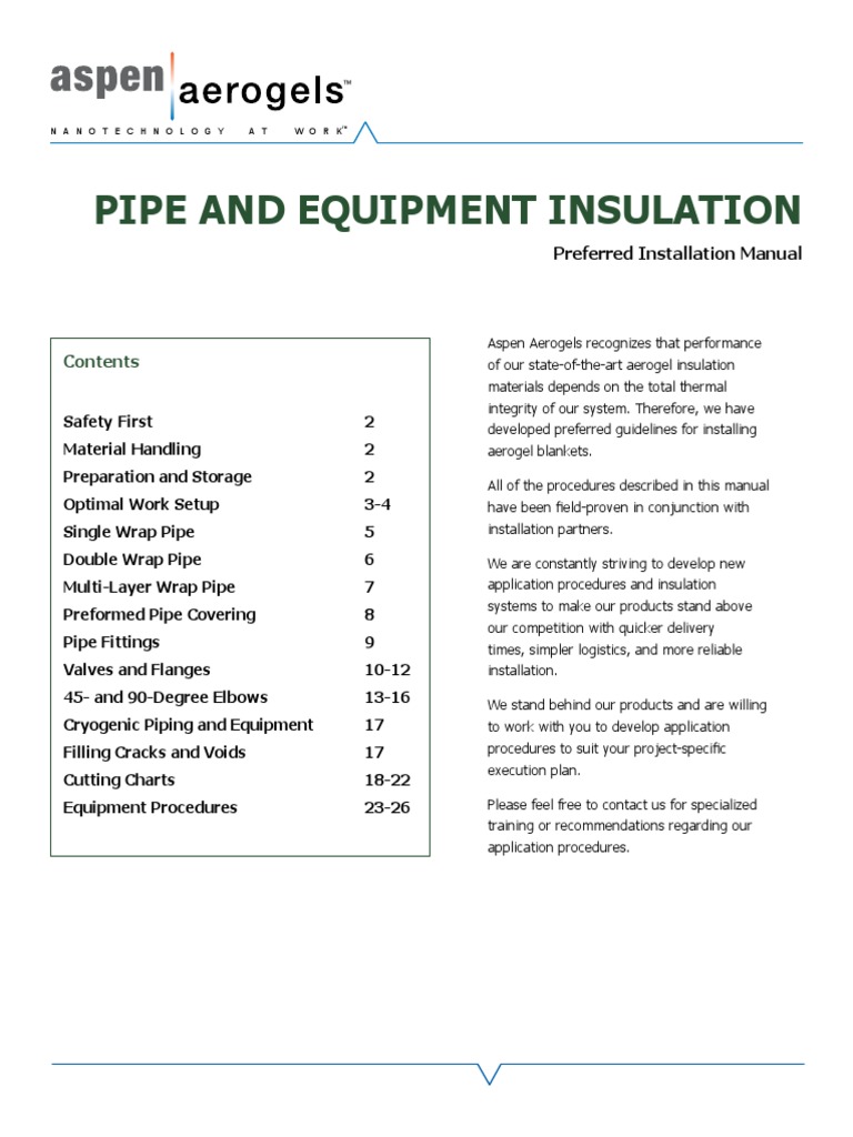 Installation Manual For Pipe and Equipment Insulation 1 0 | PDF | Pipe ...