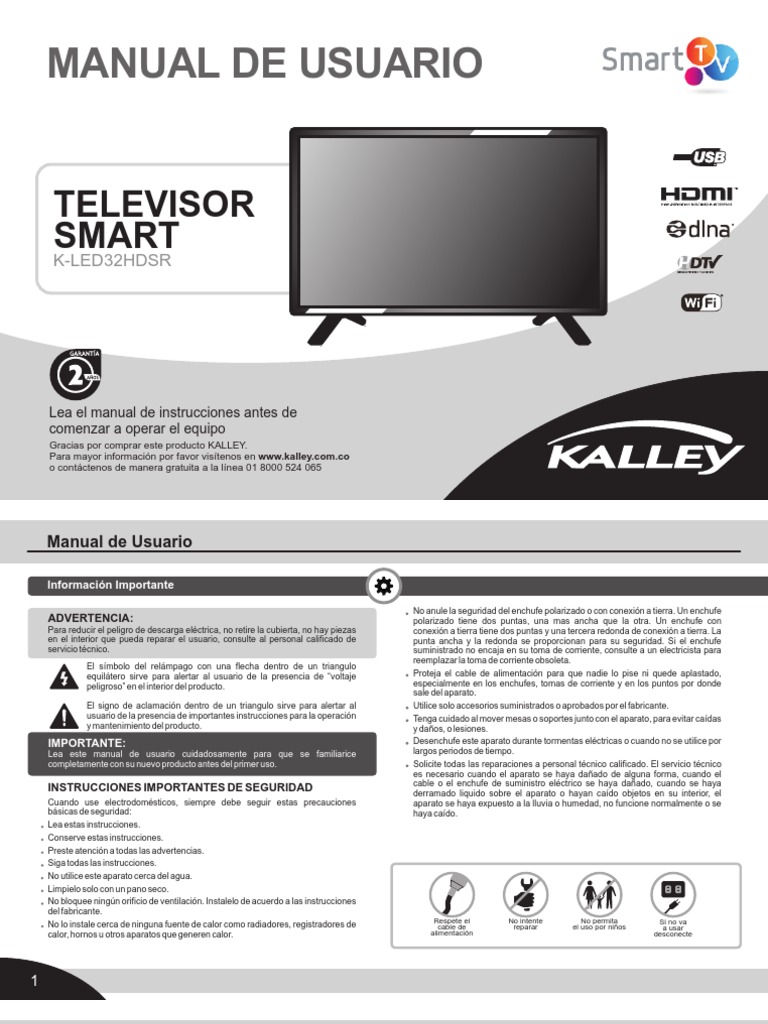 Manual Smart TV Kalley PDF | PDF | Televisión | Hdmi