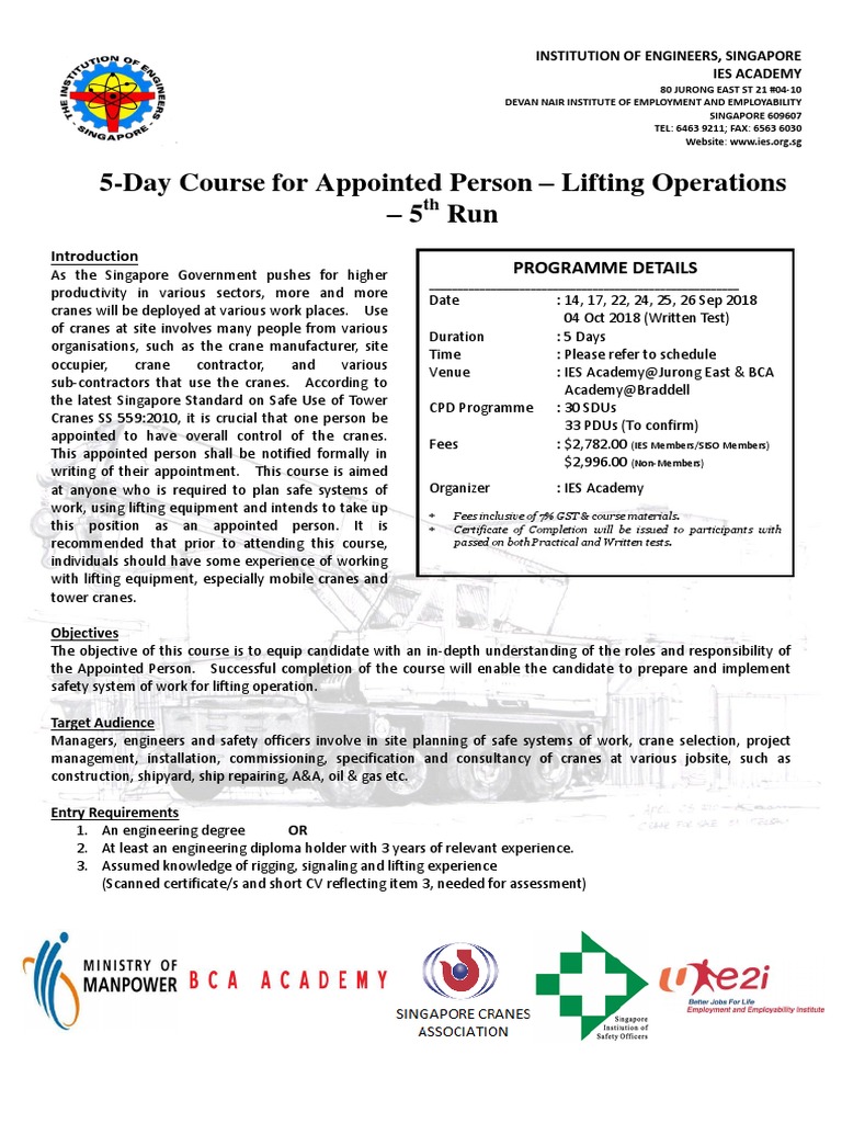 Lifting Supervisor Course Niosh