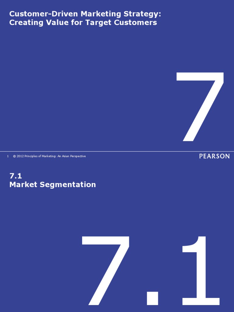 Chapter 7 Customer Driven Marketing Strategy Targeting Segmentation
