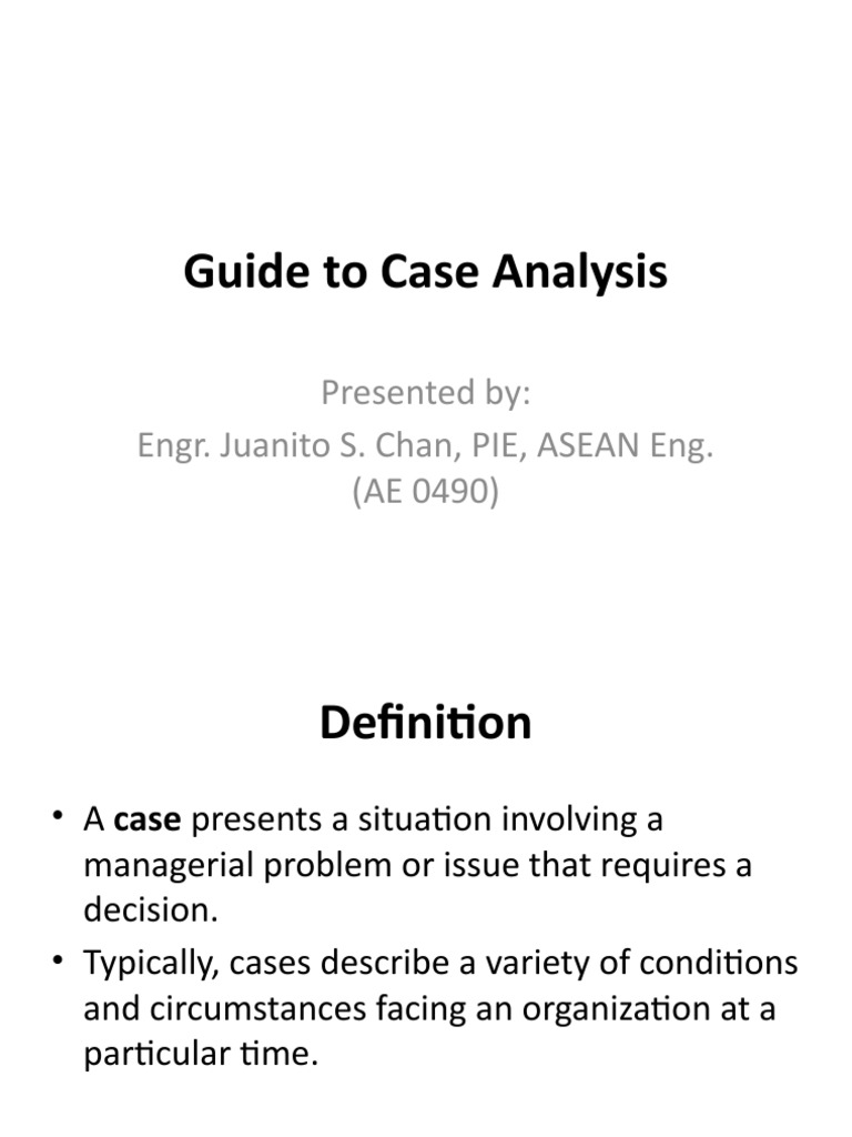 Guide To Case Analysis Pdf Decision Making Evaluation