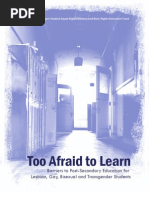 Download Too Afraid To Learn Barriers to Post-Secondary Eduation for Lesbian Gay Bisexual and Transgender Students by Basic Rights Oregon SN45053672 doc pdf