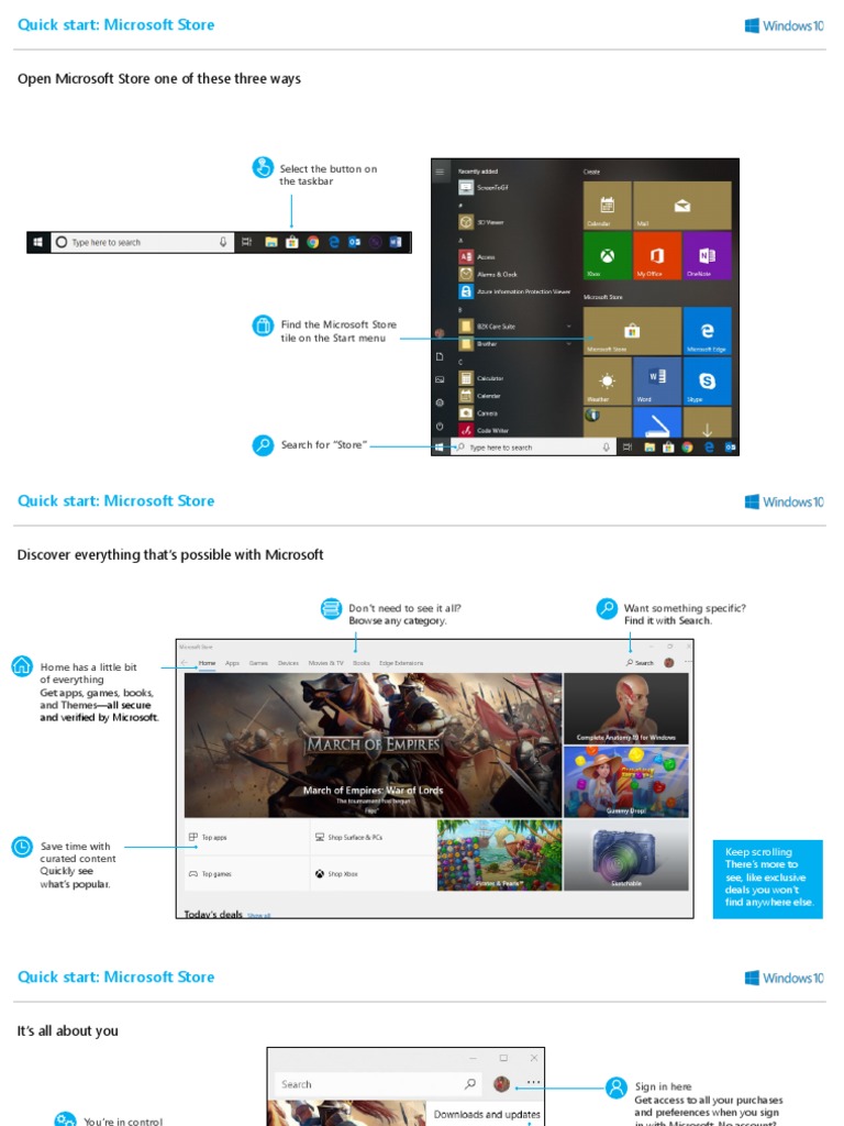 Quick Start Guide to Microsoft Store | PDF | Mobile App | Software