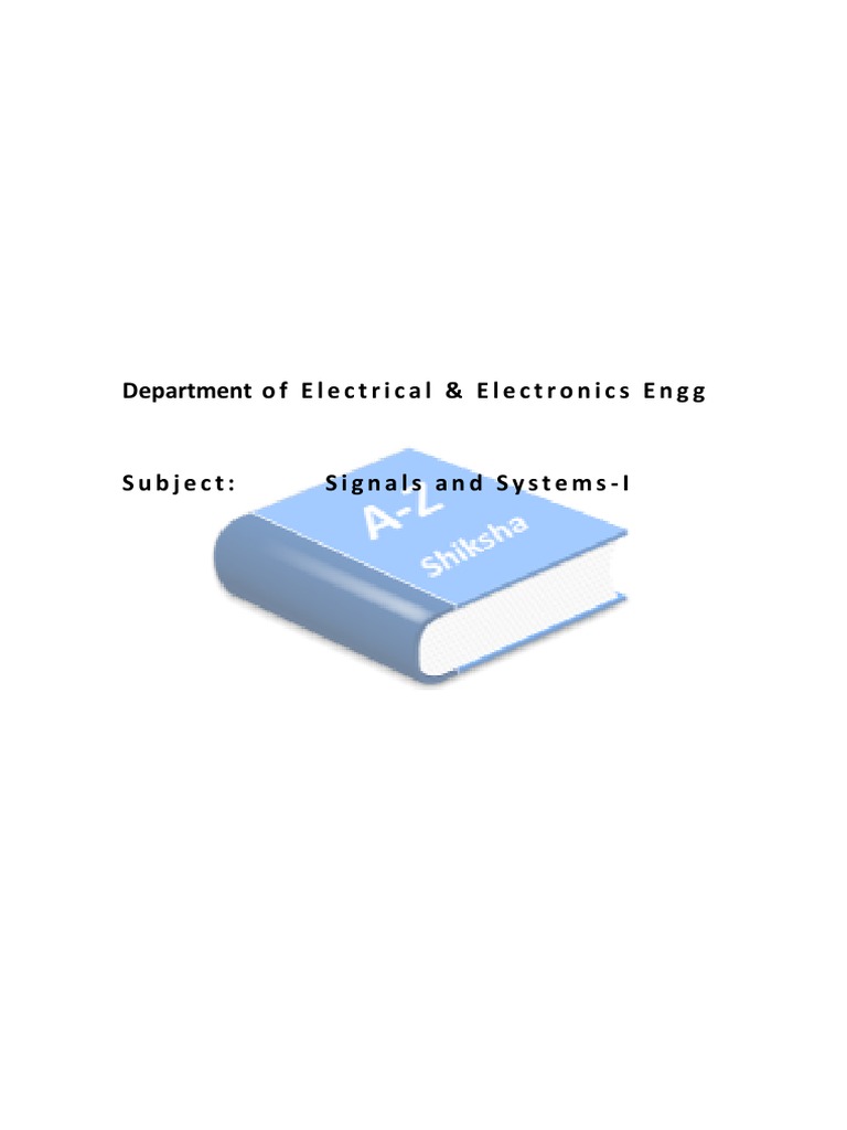 Signals and Systems I Syllabus Overview | PDF | Laplace Transform ...