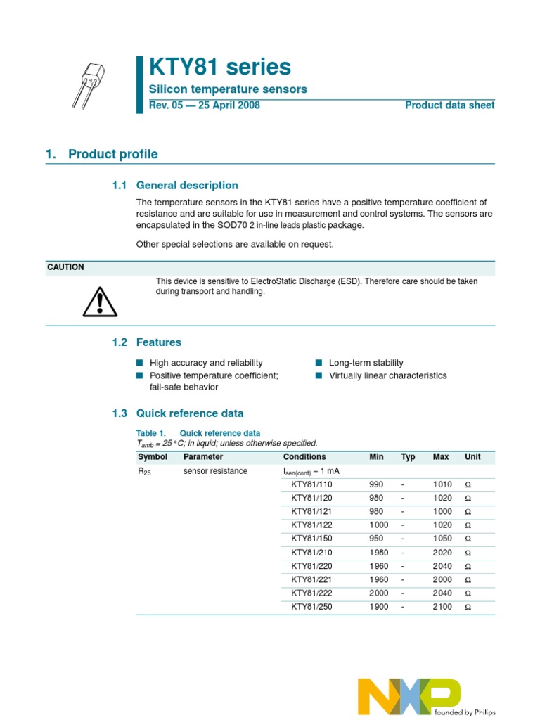 Sensor KTY81 | PDF | Electrostatic Discharge | Contractual Term
