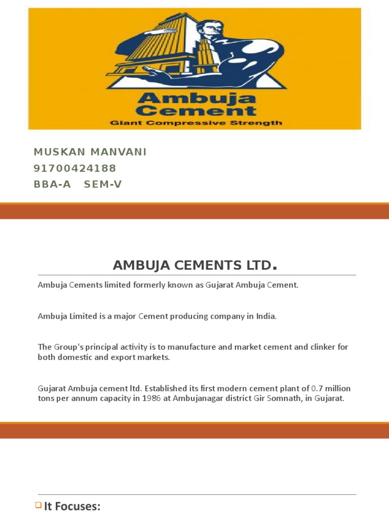Ambuja | PDF | Cement | Packaging And Labeling