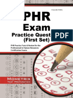 Mometrix Media. PHR Exam Practice Questions - PHR Practice Tests & Review For The Professional in Human Resources Certification Exams PDF