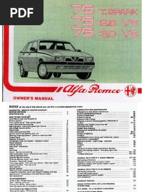 アルファロメオ75　取扱説明書 75 OWNER'S MANUAL - Oh My Giulia6