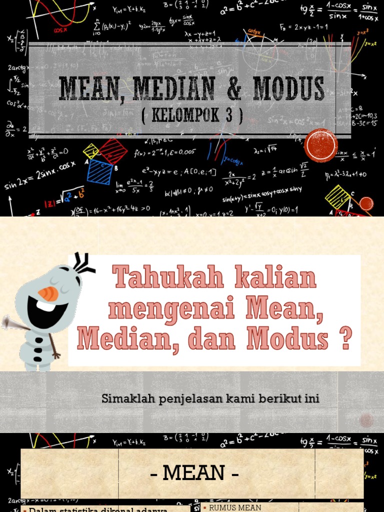Mean, Median & Modus | PDF | Karier & Perkembangan | Metode & Bahan Ajar