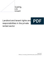 Landlord and Tenant Rights and Responsibilities in The Private Rented Sector
