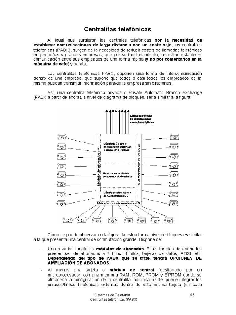 Centralitas Telefónicas1 | PDF | Central telefónica | Teléfono
