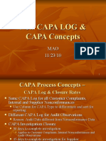 New Capa Log & CAPA Concepts