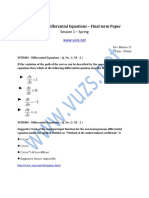 MTH401 Final Term Paper 2 Differential Equations PDF