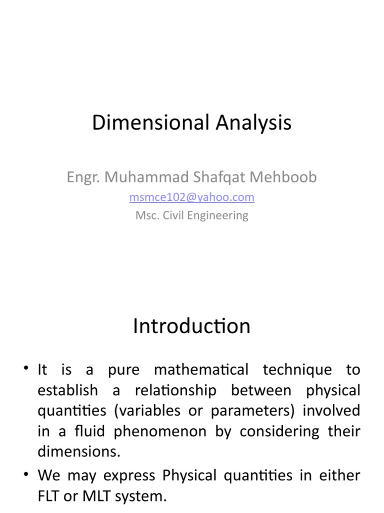 Dimensional Analysis PDF Physics Mechanics
