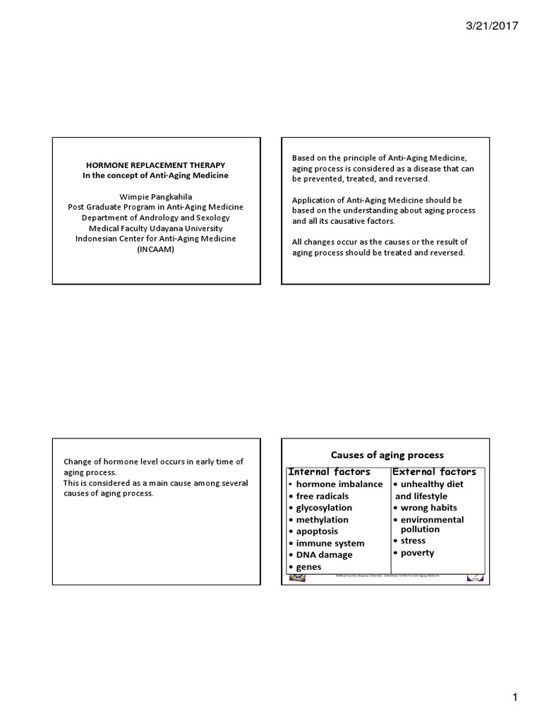 Hormone Replacement Therapy in Anti-Aging | PDF | Sexual Dysfunction ...