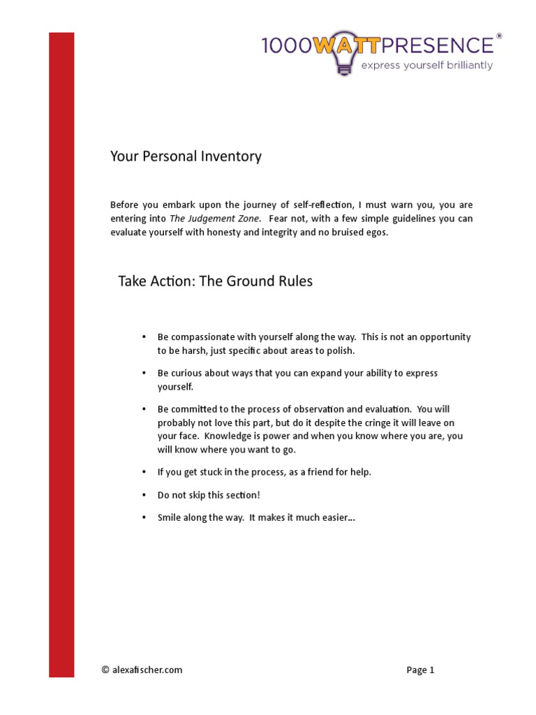 Your Personal Inventory Revised PDF | PDF