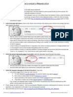 How To Evaluate A Wikipedia Article (Handout) PDF