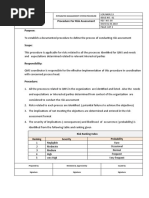 Procedure For Risk Assessment