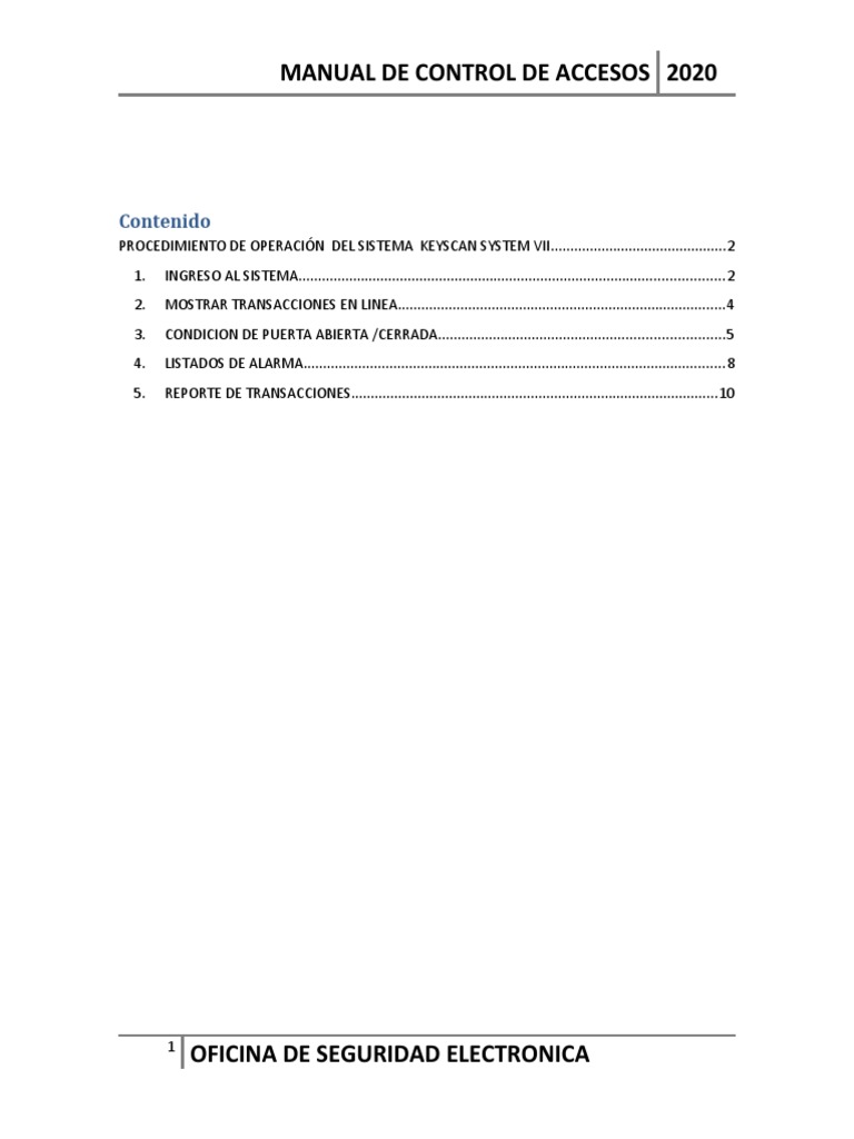 Guía paso a paso para la operación del sistema de control de accesos