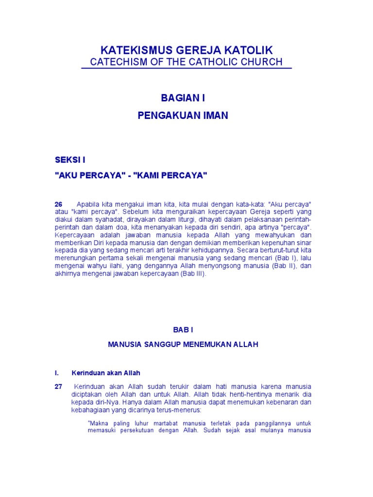 Isi Katekismus Gereja Katolik Pdf