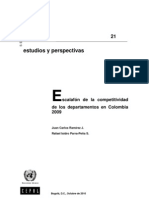 Escalafón de La Competitividad de Los Departamentos de Colombia 2009